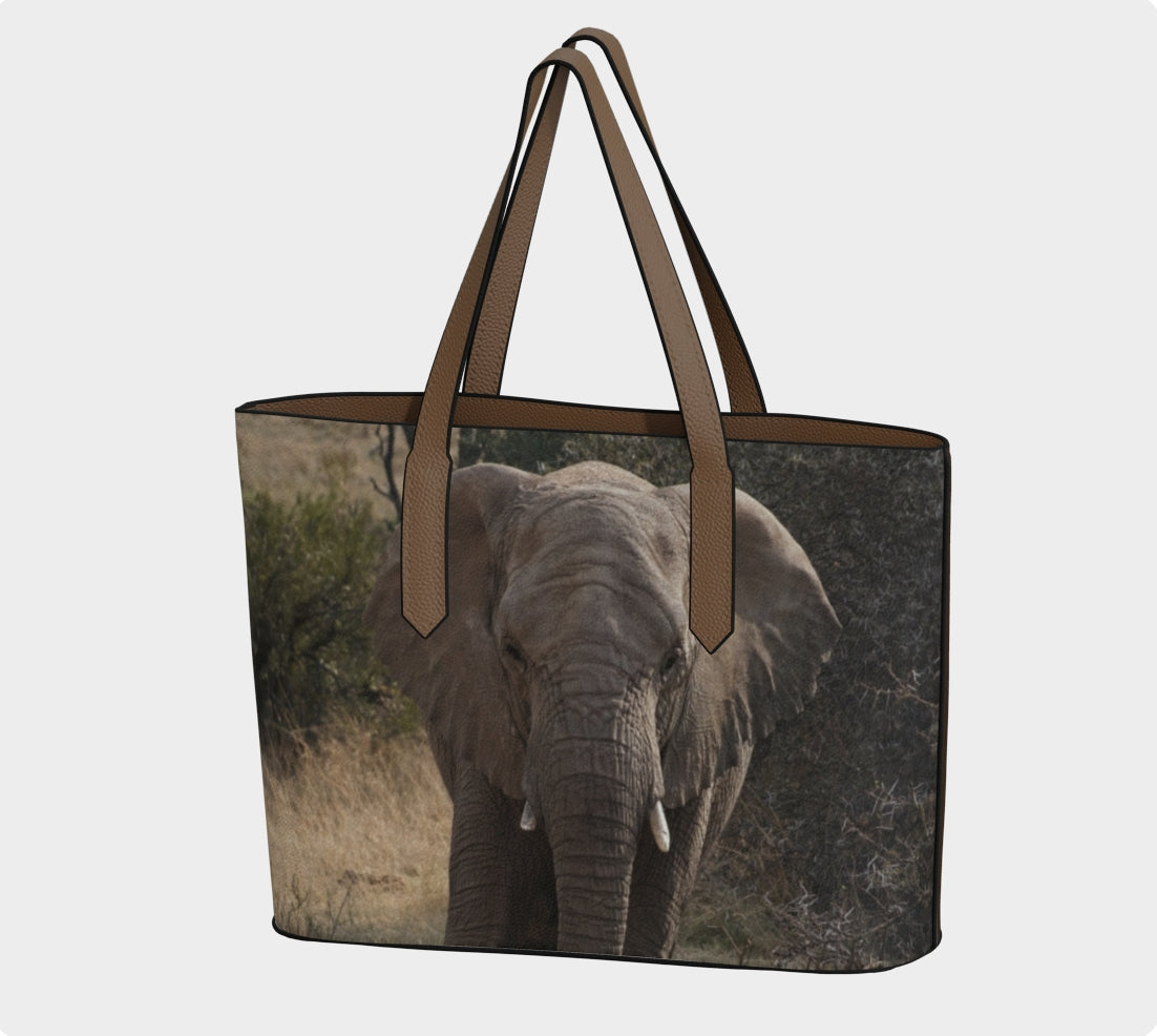 Ellie Jr. Photo Art Vegan Leather Tote