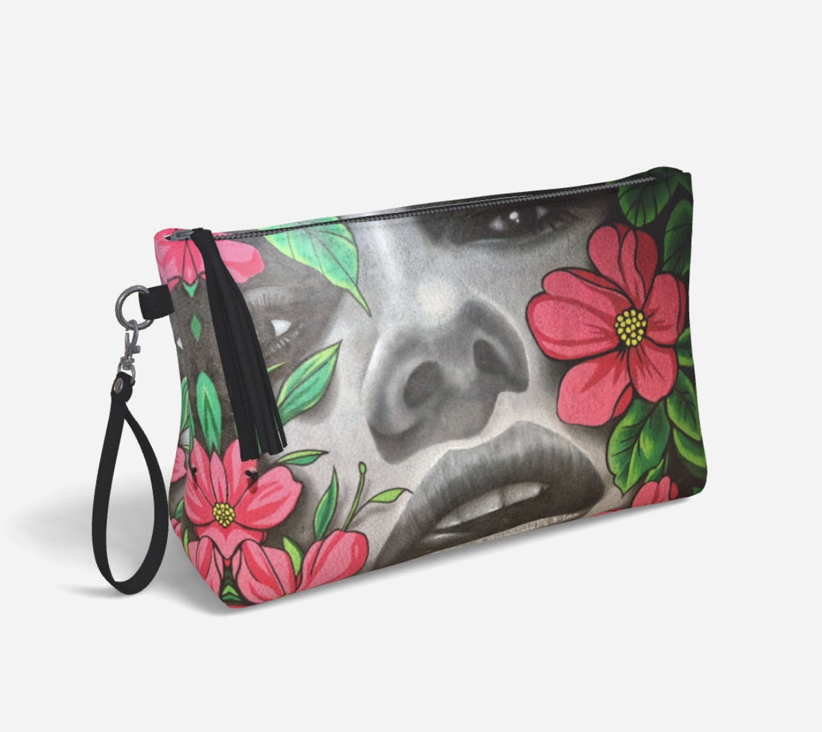 "Floral Secret" Vegan Leather Essential Pouch