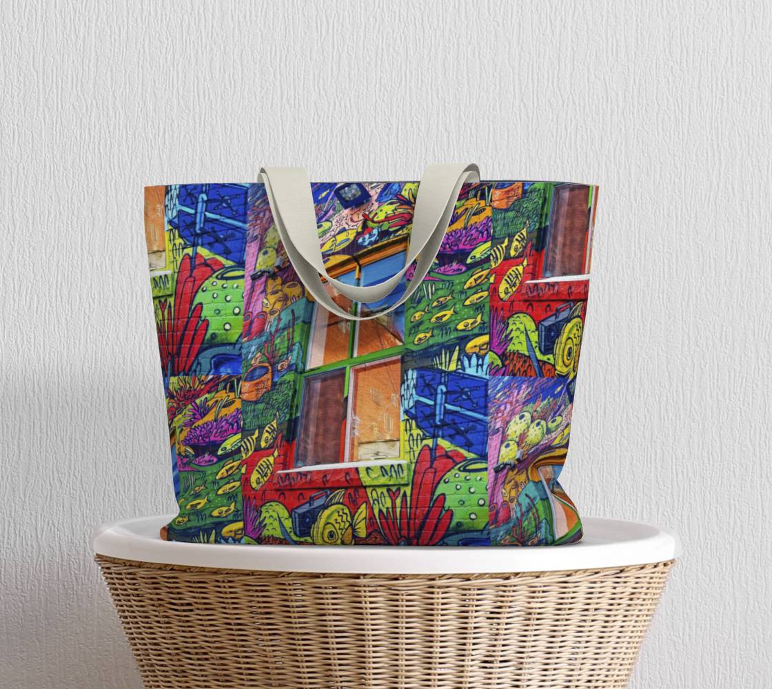 Graffiti Window Canvas Tote