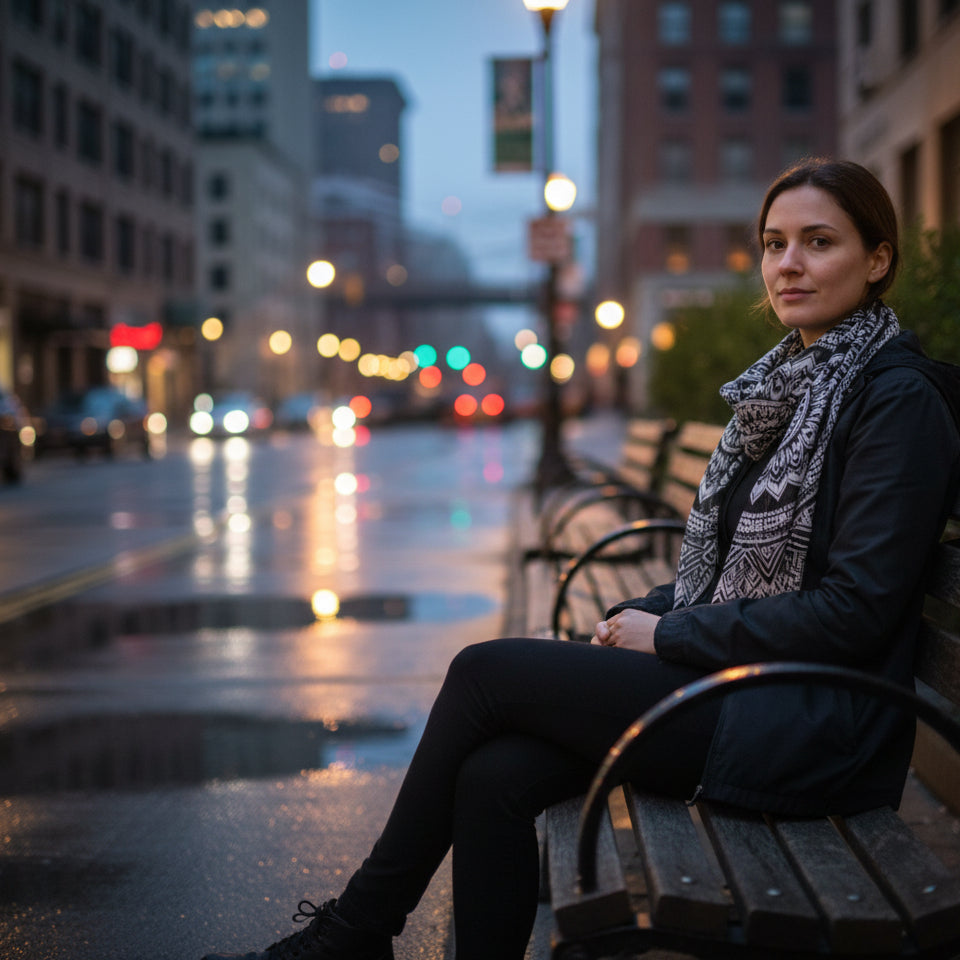 Mandala Black and White - Scarf