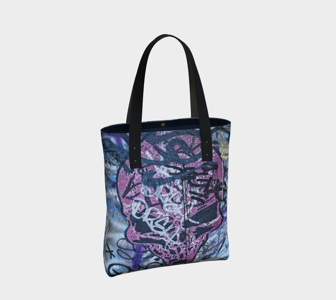 Pink Skull Canvas Tote
