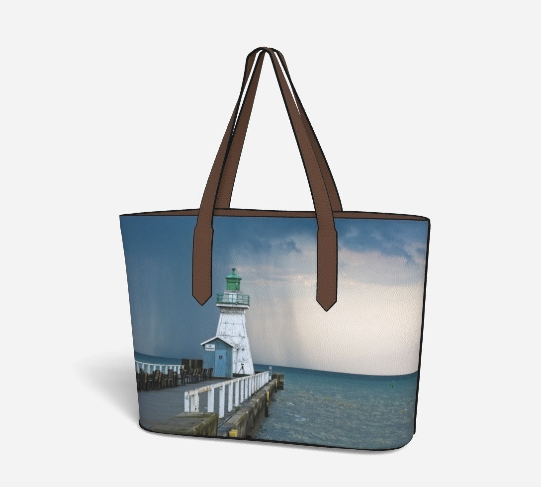 Port Dover After the Storm Photo Art Vegan Leather Tote