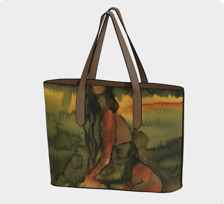 Autumn Rest Photo Art Vegan Leather Tote
