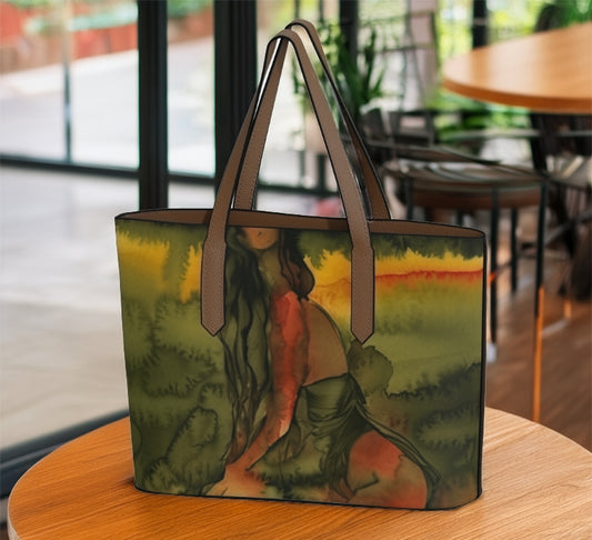 Autumn Rest Photo Art Vegan Leather Tote