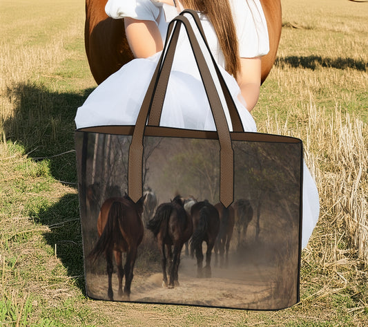 Back to the Plains Photo Art Vegan Leather Tote