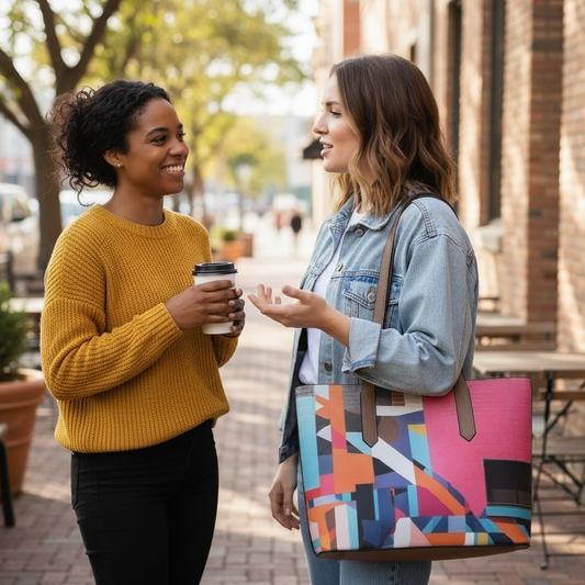 "Colours" Vegan Leather Tote