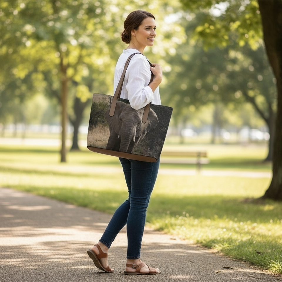 "Ellie Jr." Vegan Leather Tote