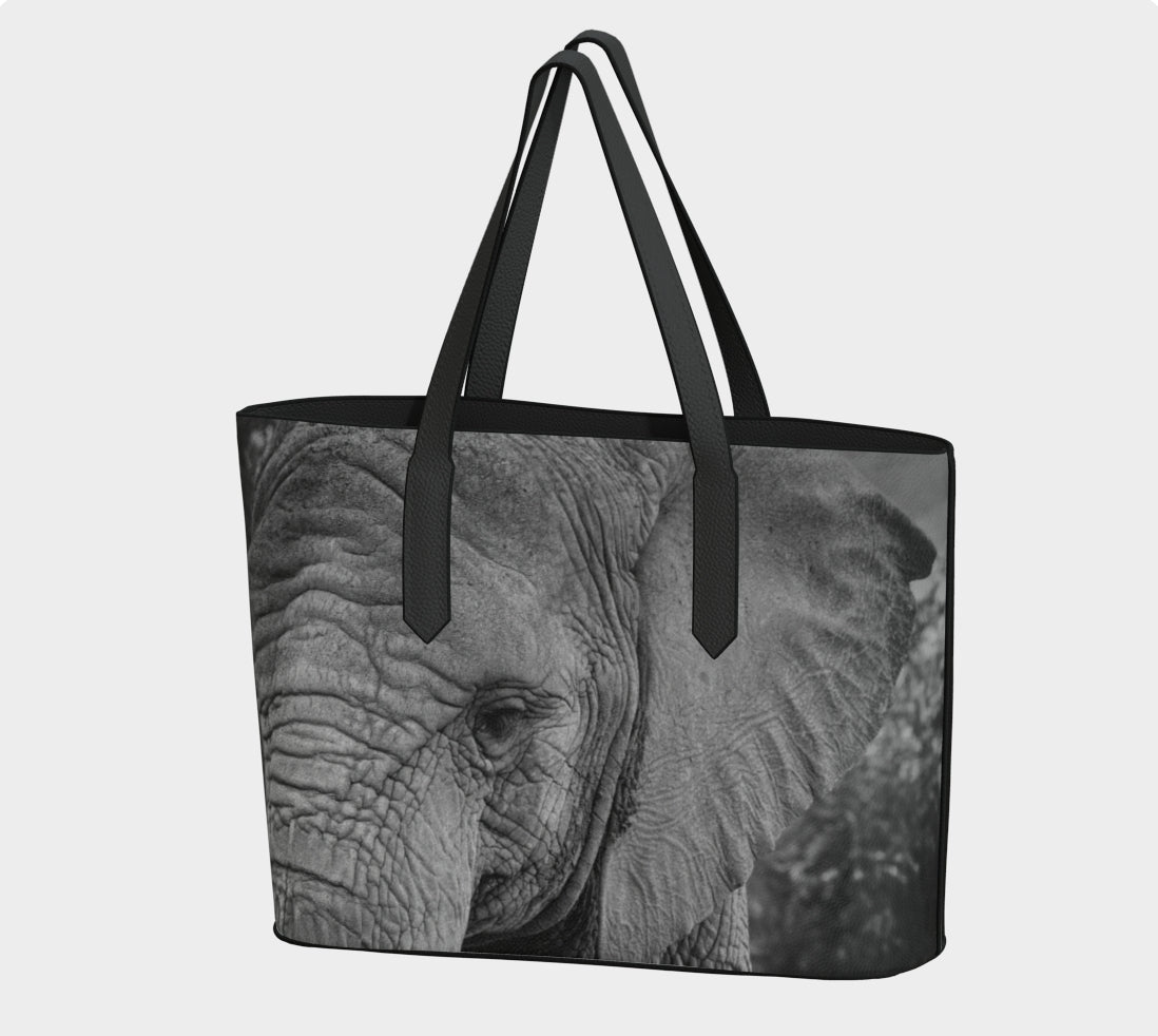 "Ellie" Photo Art Vegan Leather Tote