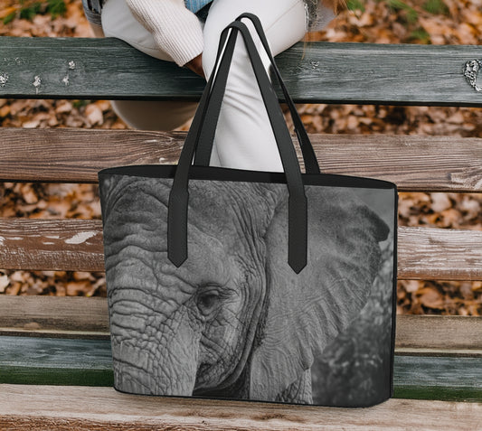 Ellie Photo Art Vegan Leather Tote