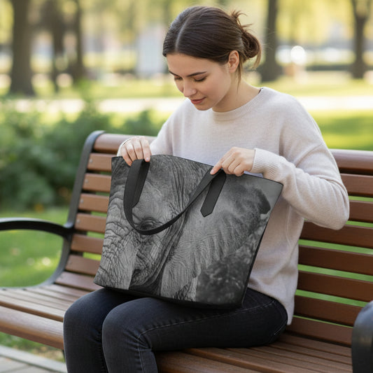 "Ellie" Photo Art Vegan Leather Tote