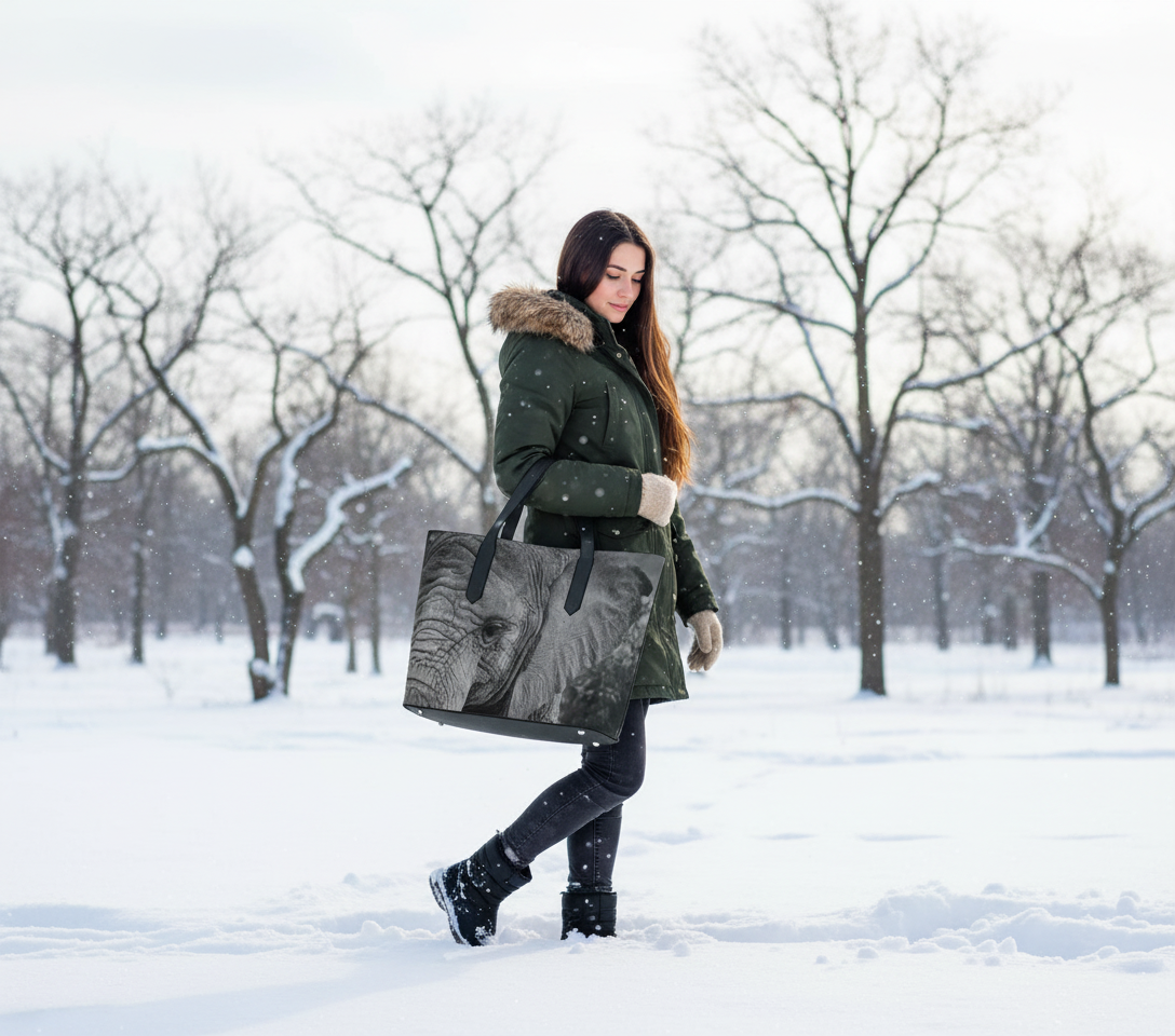 "Ellie" Photo Art Vegan Leather Tote