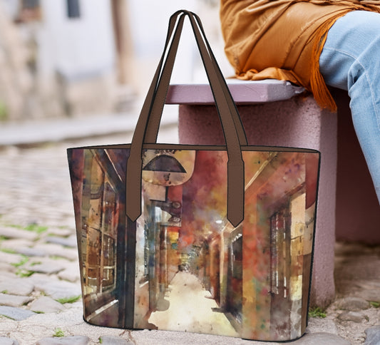 Enchanted Realm Photo Art Vegan Leather Tote