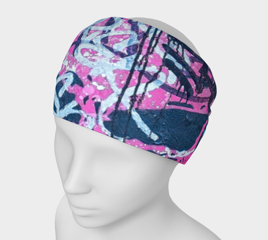 Headband - Graffiti Pink Skull