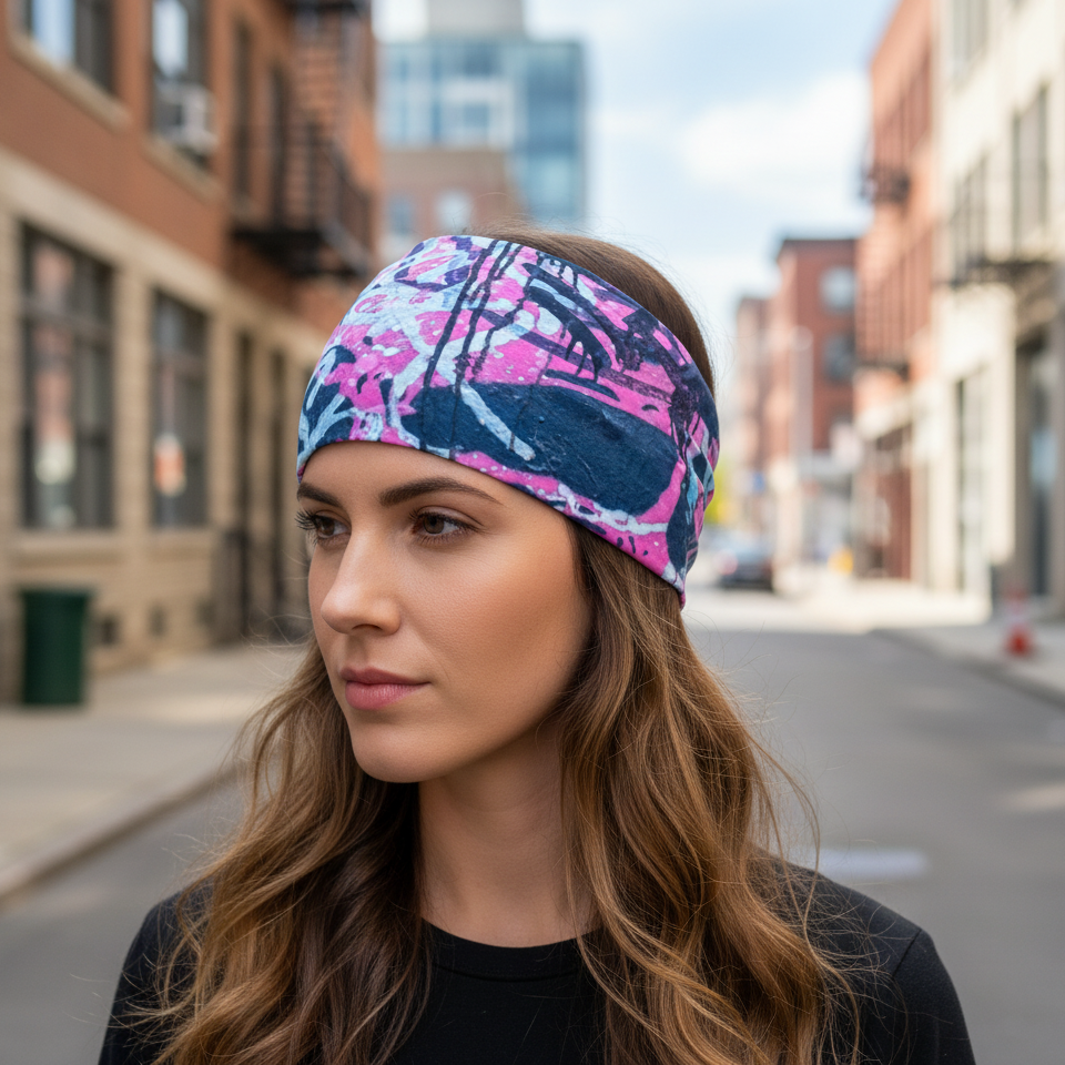 Headband - "Pink Skull"