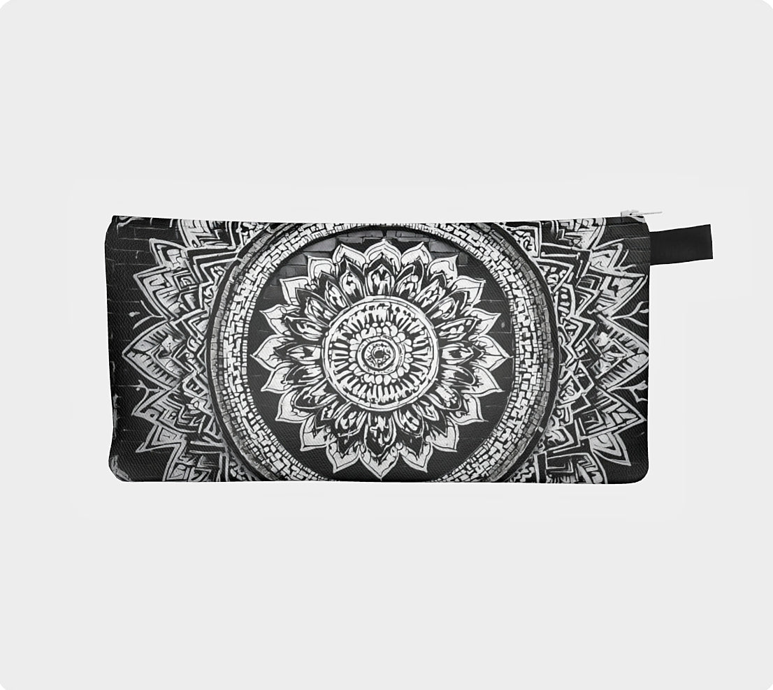 Mandala Black and White Mini Pouch