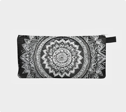 Mandala Black and White Mini Pouch