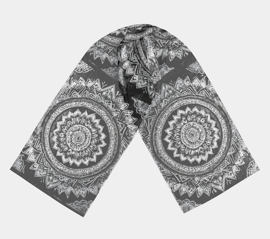 Mandala Black and White - Scarf