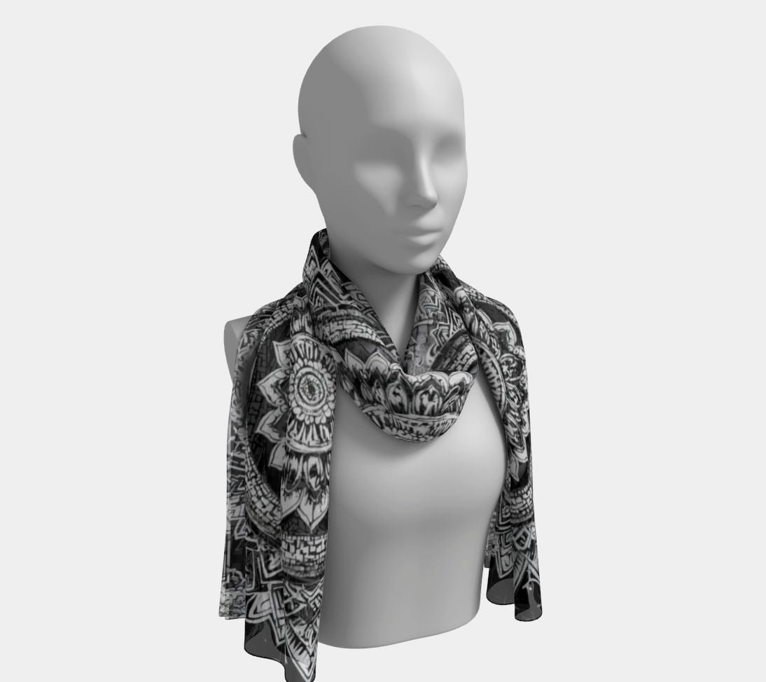 Mandala Black and White - Scarf