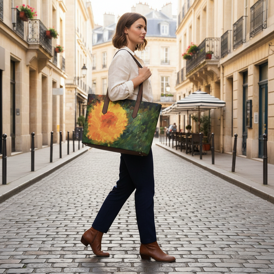 "Orange Passion" Vegan Leather Tote