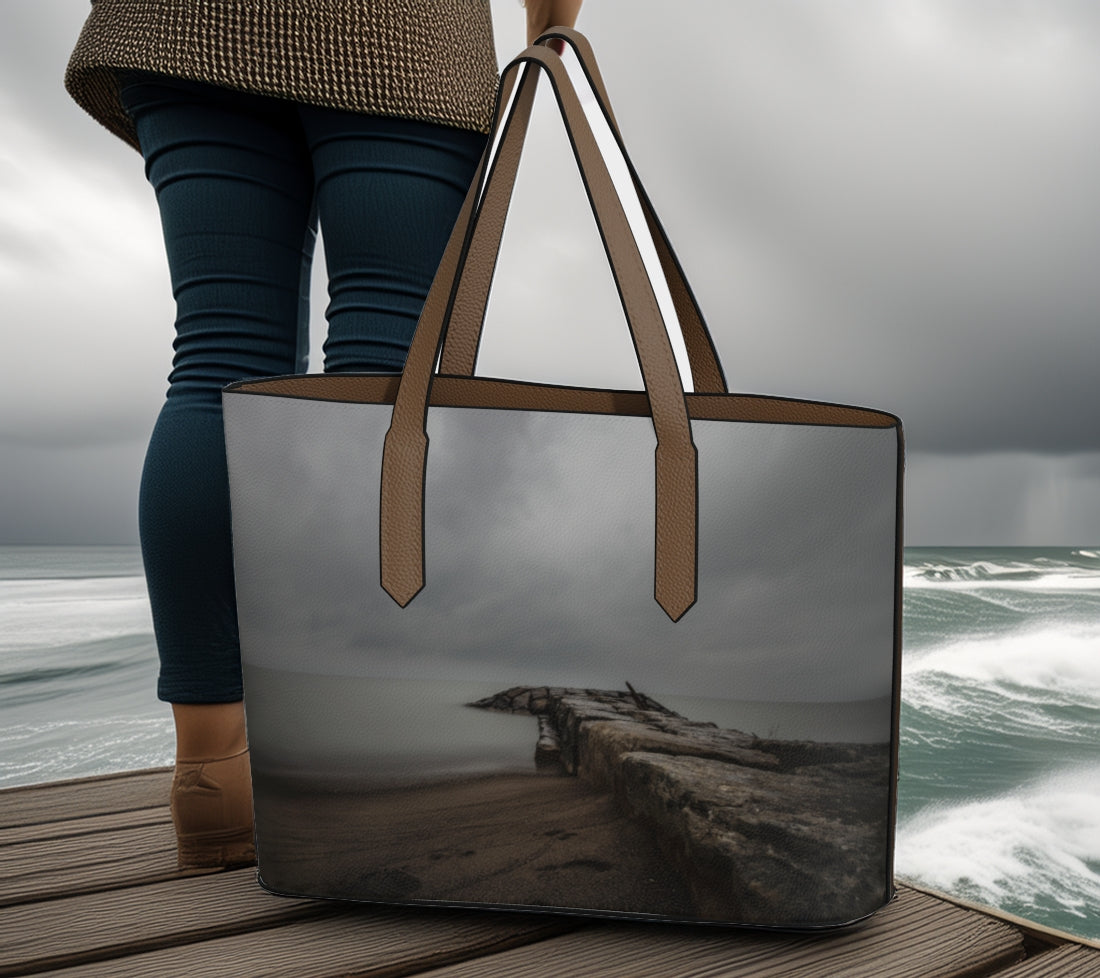 The Calm Brights Grove Photo Art Vegan Leather Tote