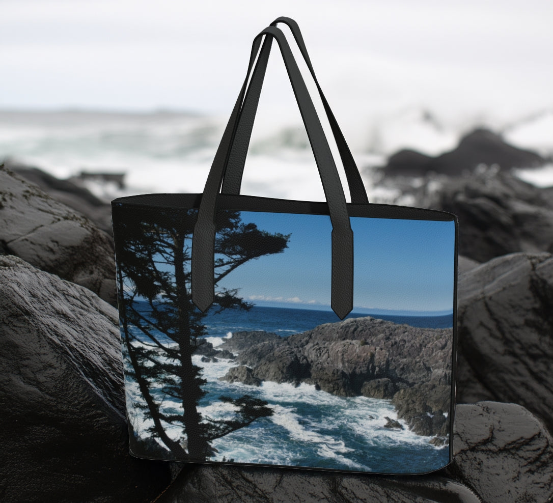 Ucluelet Looking Out Photo Art Vegan Leather Tote